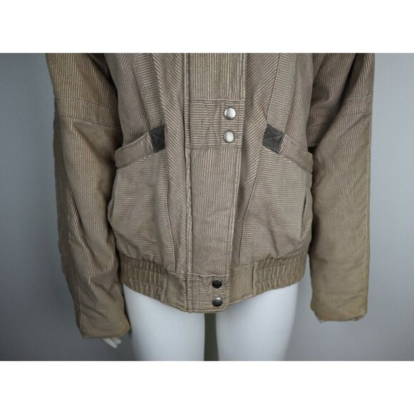 VINTAGE WOMEN'S BEIGE CORDUROY WINTER COAT - NEW YORK GIRL - SIZE M - Picture 3 of 10